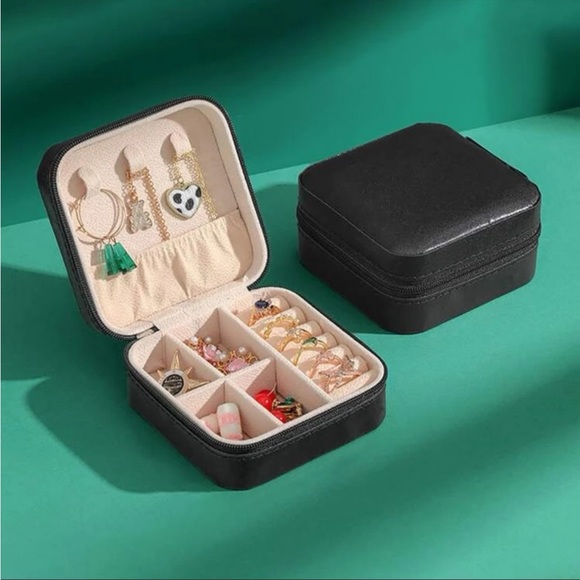 Other - Black Square Mini Travel Jewelry Box
